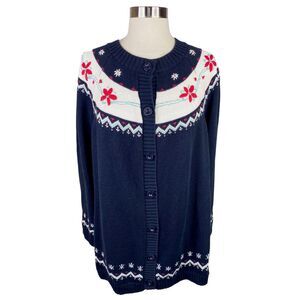 Woman Within Collectibles Ugly Christmas Cardigan Sweater - Size Large